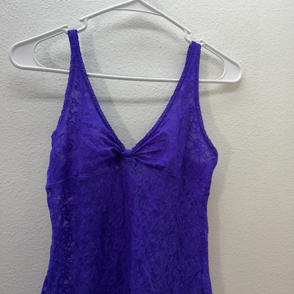 Victoria's‎ Secret Purple Floral Lace Babydoll Slip Dress Sheer Fairy Sz M Y2K